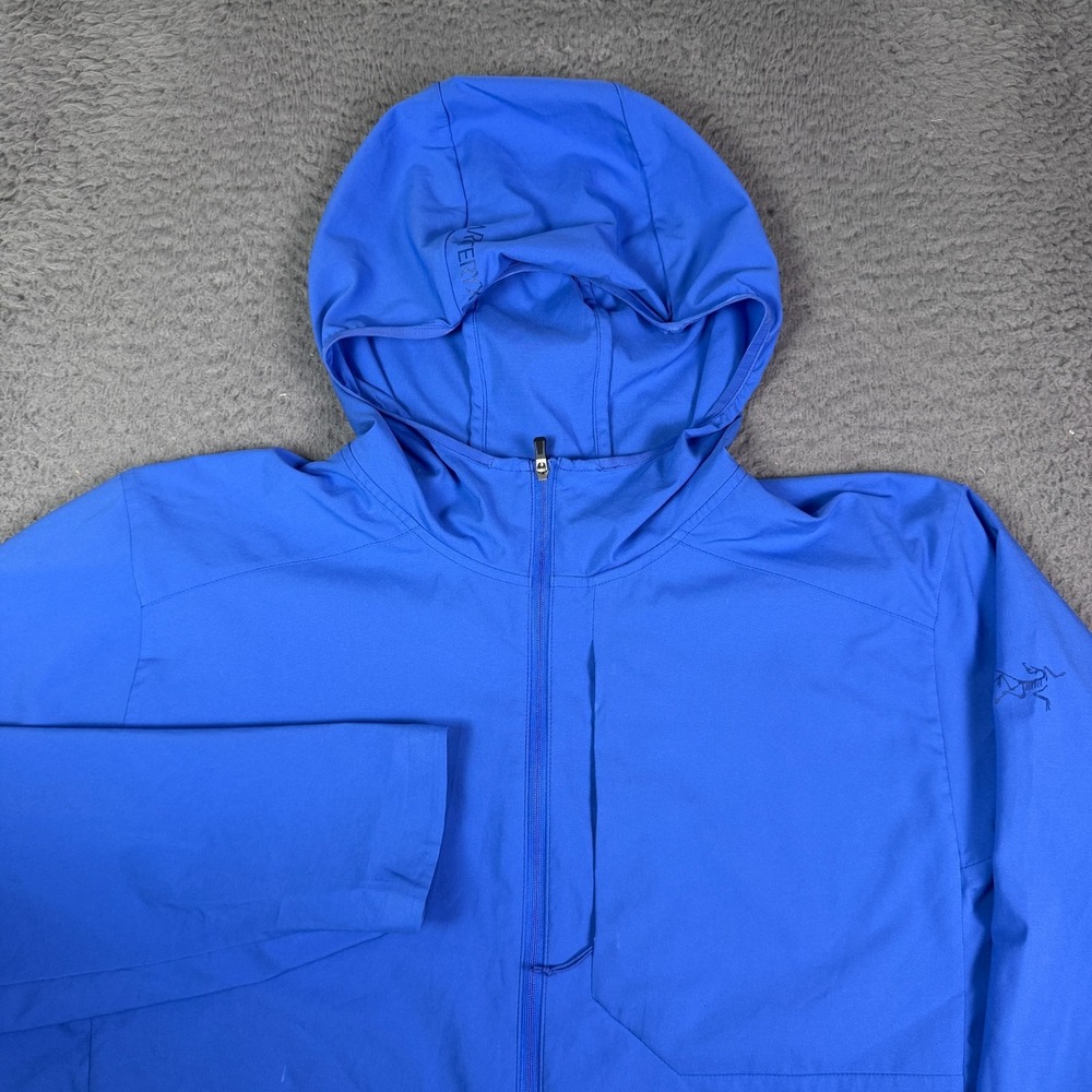 Arc'teryx Sima Hoody Mens M Blue Lightweight Water Resistant Hooded Jacket